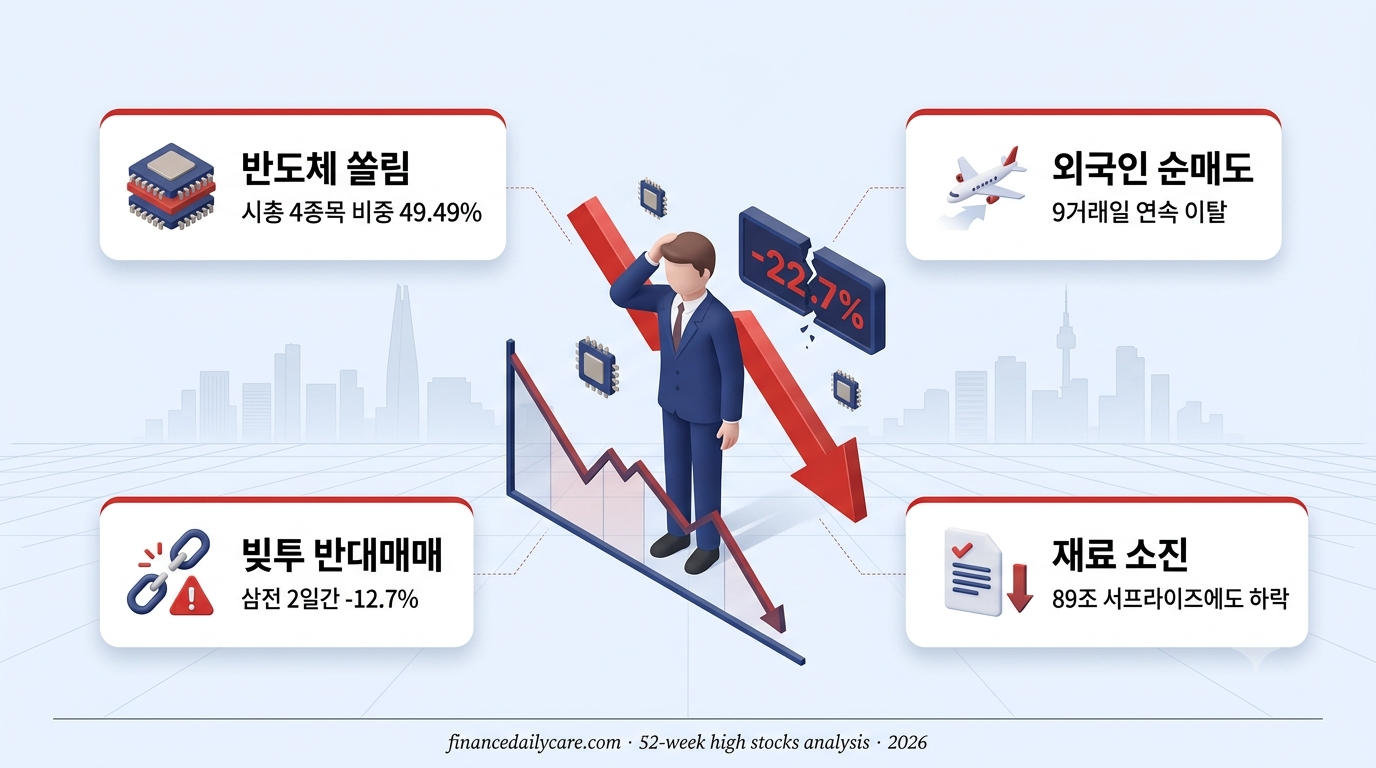 52주 신고가 찍고 반토막 난 종목, 이 공통점 있더라고요