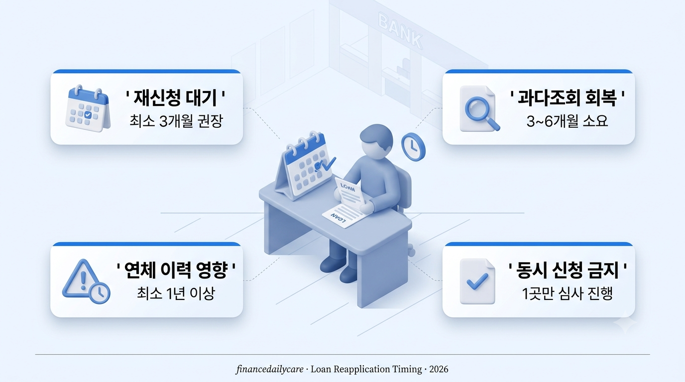 달력에 표시된 날짜와 대출 재신청 서류를 확인하는 모습