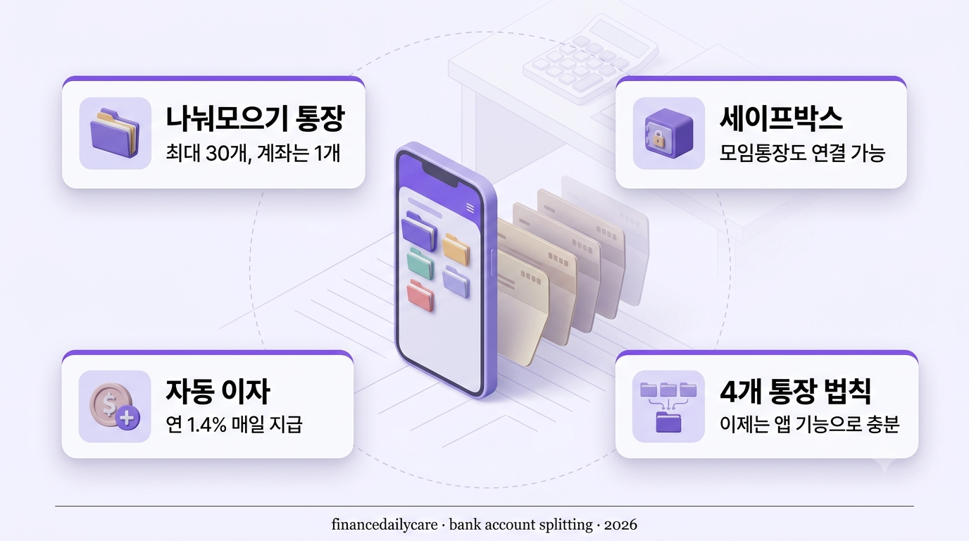 통장 쪼개기, 4개까지 만들 필요 없는 이유
