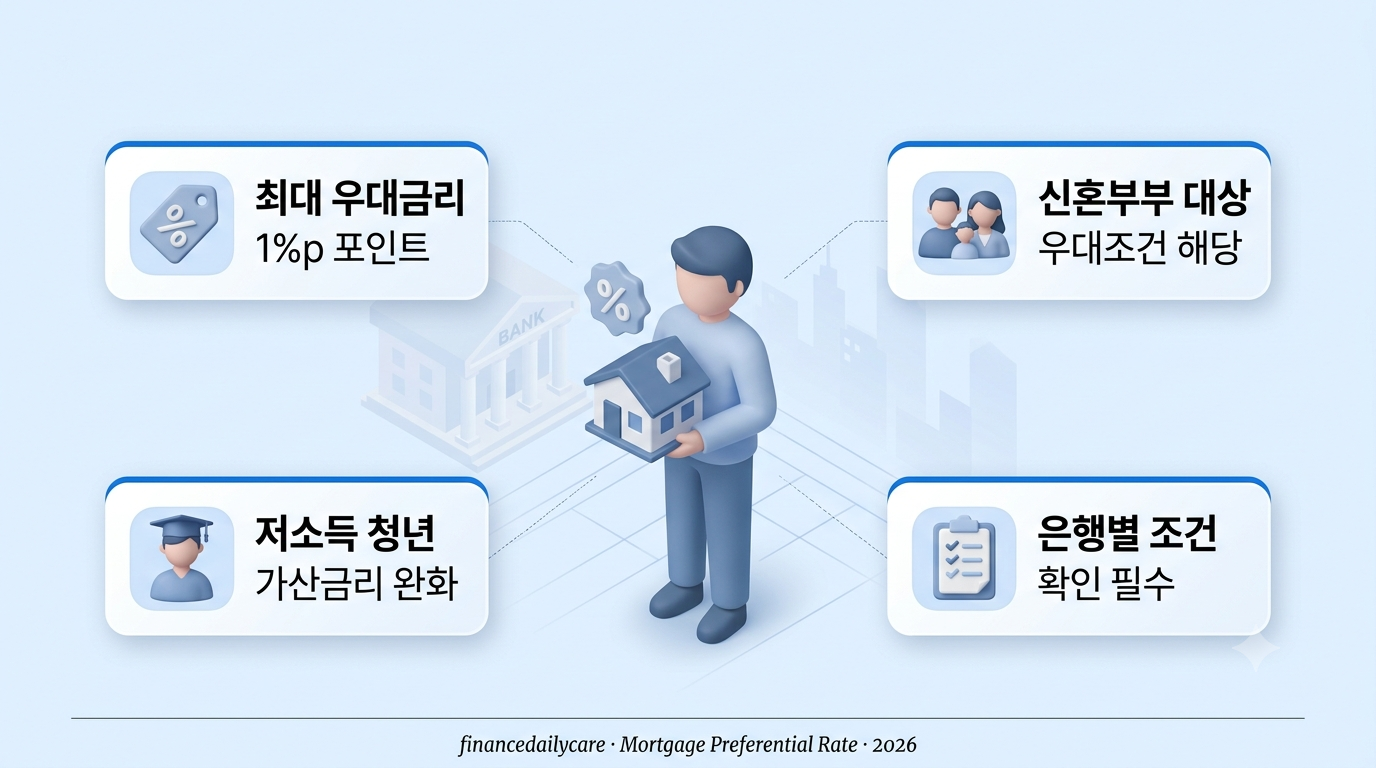 주택담보대출 우대금리, 최대 0.7%p 조건 저도 몰랐어요