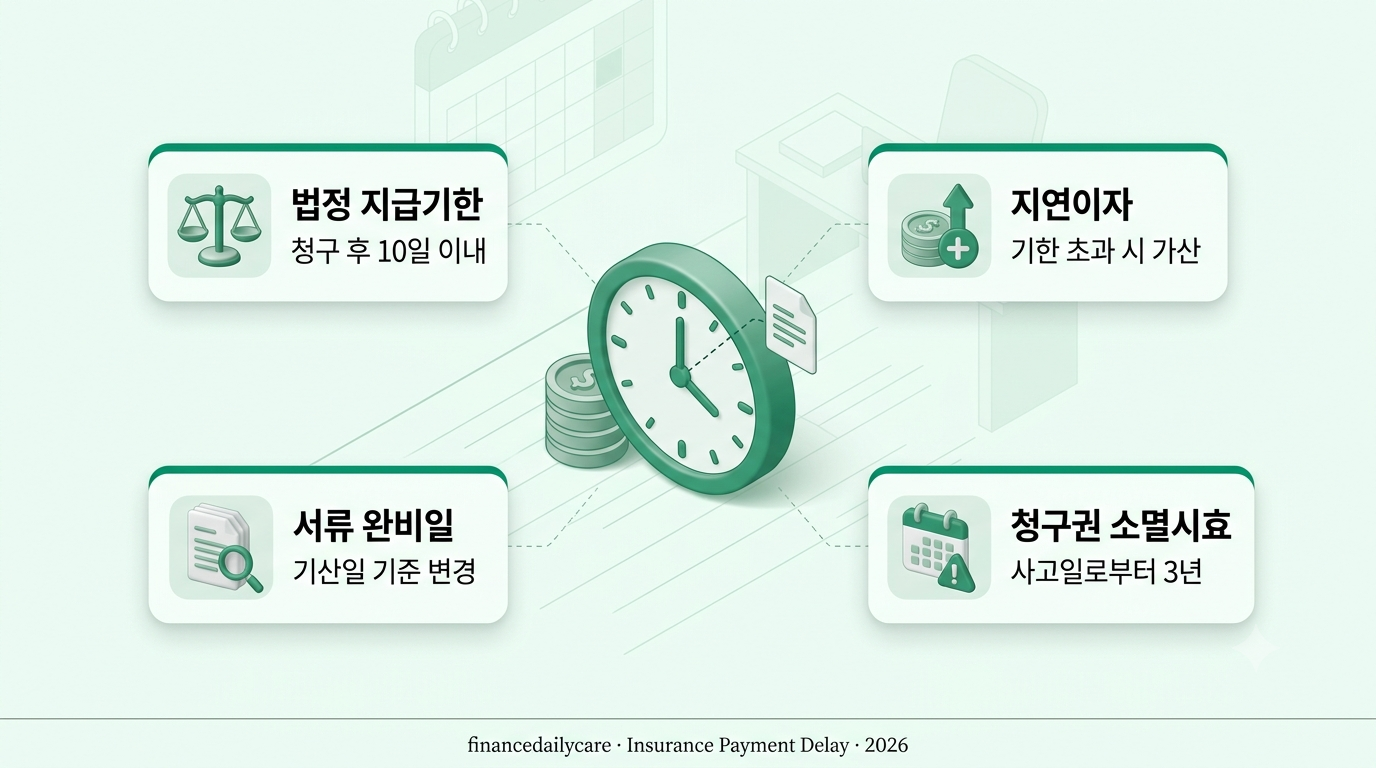 보험금 지급 지연 법정 지급기한과 지연이자 발생 기준 안내