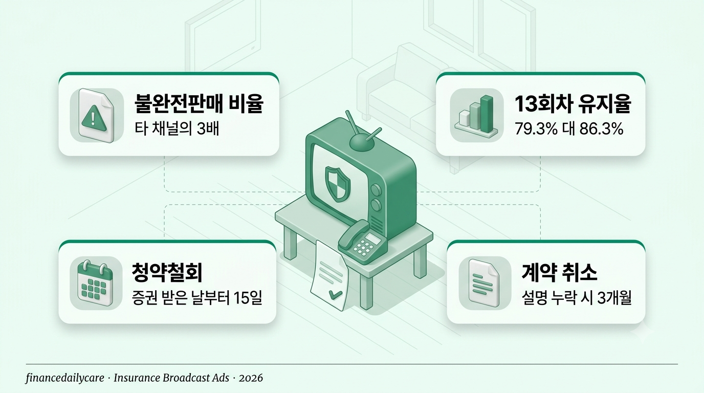 보험 방송광고, 불완전판매 비율이 다른 채널의 3배였어요